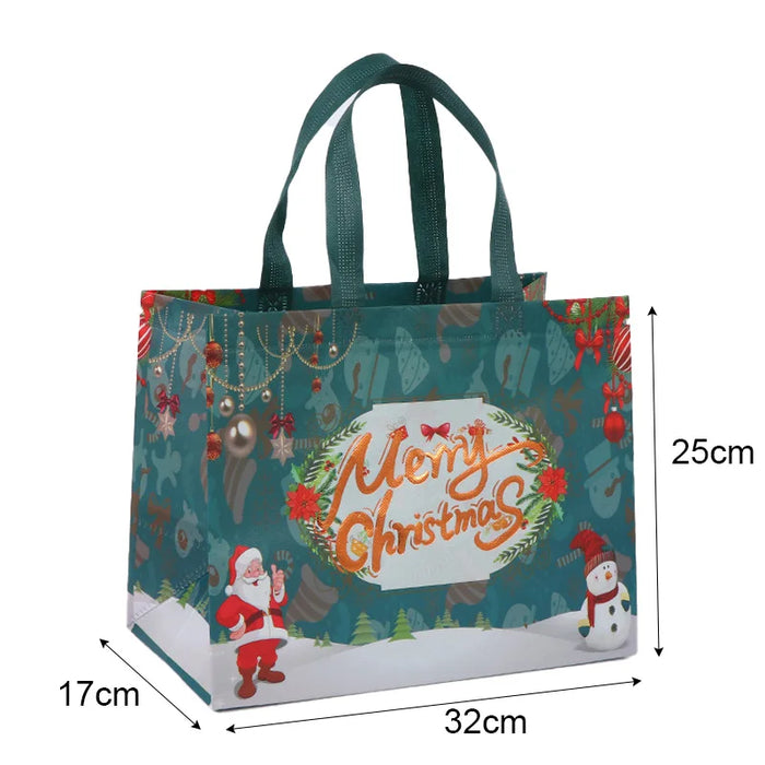 5Pcs Christmas Gift Bags Non-Woven Santa Claus Handle Bag