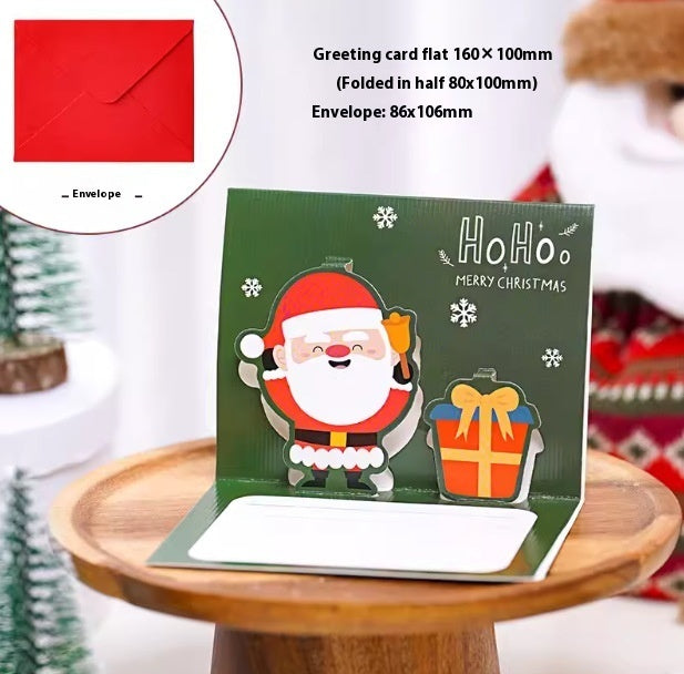 Christmas Stereoscopic Greeting Cards Diy Christmas Eve Gift Cartoon Blessing