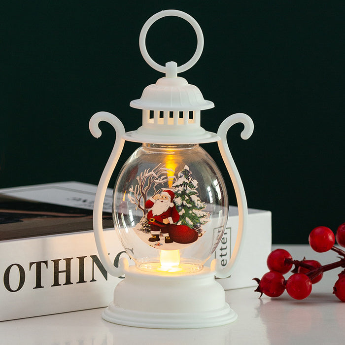 Christmas Decorations Light-emitting Portable Small Oil Lamp Desktop Ornaments