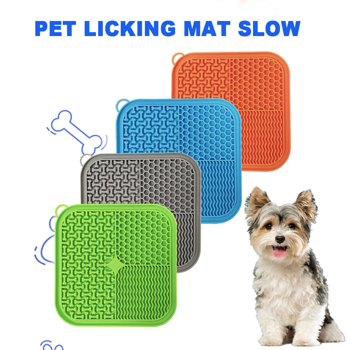 Dog Licking Mat Slow Feeder Premium Lick Pad With Suction Cups For Dog Anxiety Relief  Slow Feeder Dog Bowls Pet Placemat