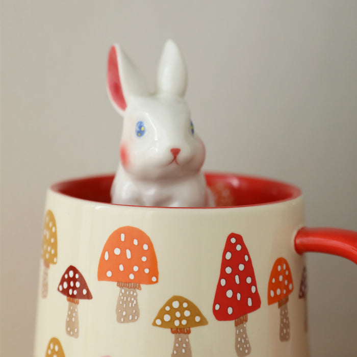 Large Capacity Ceramic Mushroom Mug