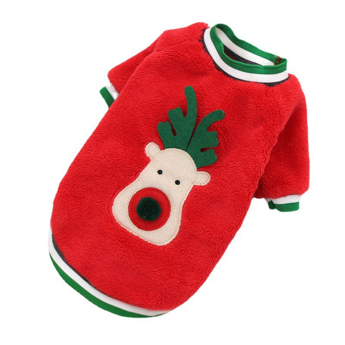 Pet Christmas Clothes Coral Down Dog Sweater