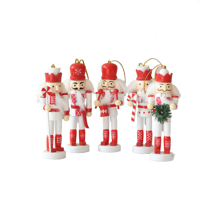 13CM Nutcracker Soldier Puppet Drum Style British Christmas Decoration Holiday Small Gift Pendant