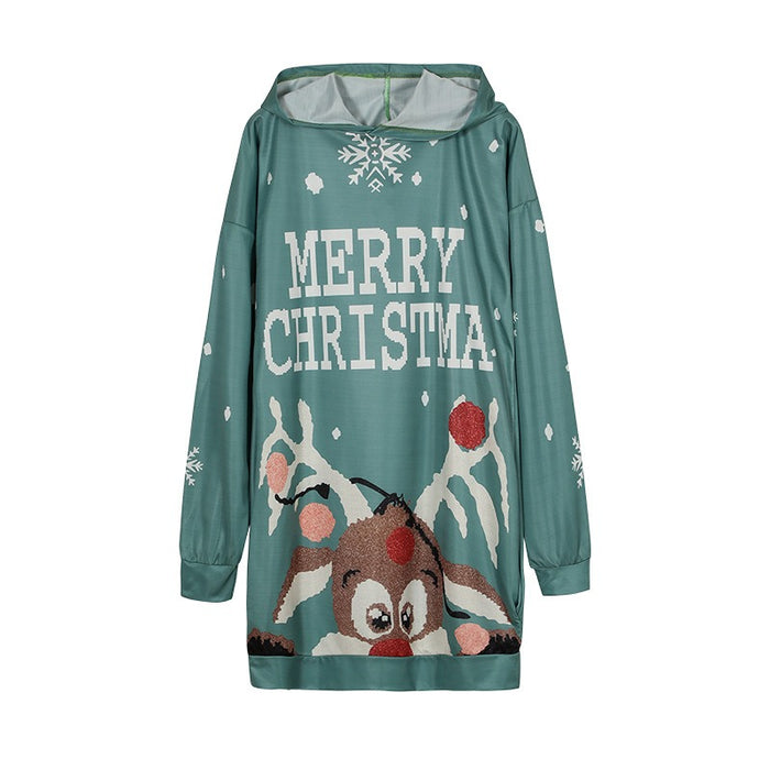 New Winter Women's Christmas Hoodie Skirt