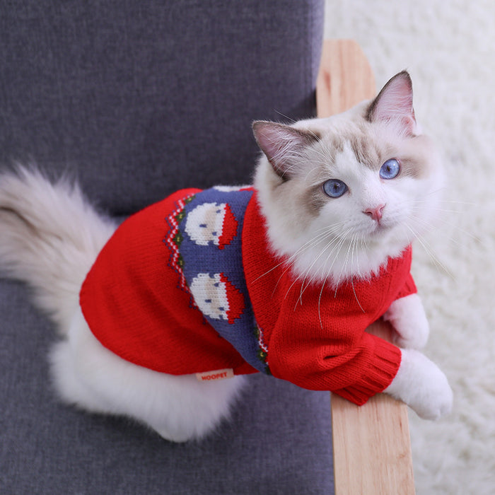 Puppy Dog Clothes Cat Christmas Sweater