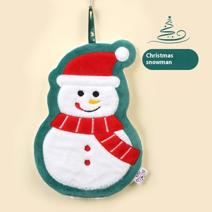 Christmas Hand Towel Hanging Thickened Water-absorbing Quick-drying Rag