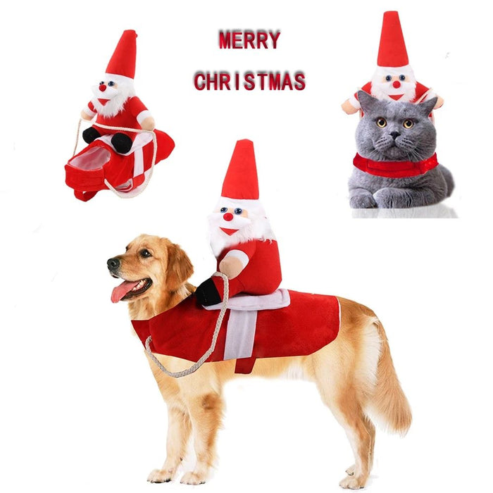 Designer Large And Medium Santa Dog Christmas Costum