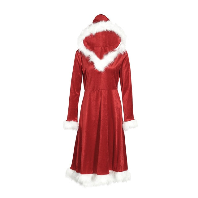 Christmas Red Dress Santa Velvet Family Matching Clothes Happy New Year Party Vestidos WDC1669