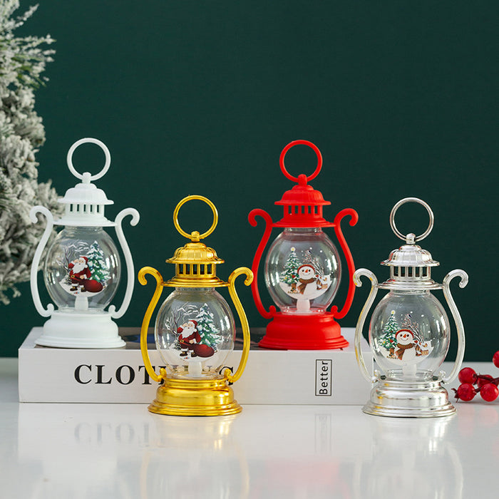 Christmas Decorations Light-emitting Portable Small Oil Lamp Desktop Ornaments