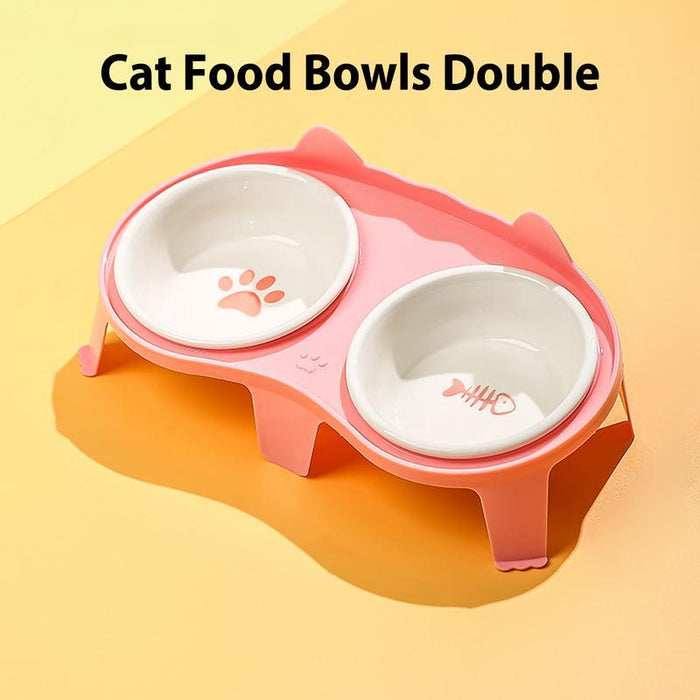 Cat Food And Water Bowl Set Ceramic Pet Bowl Set