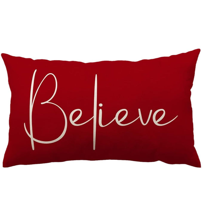 Christmas Simple Linen Pillow Cover Home Sofa Decoration