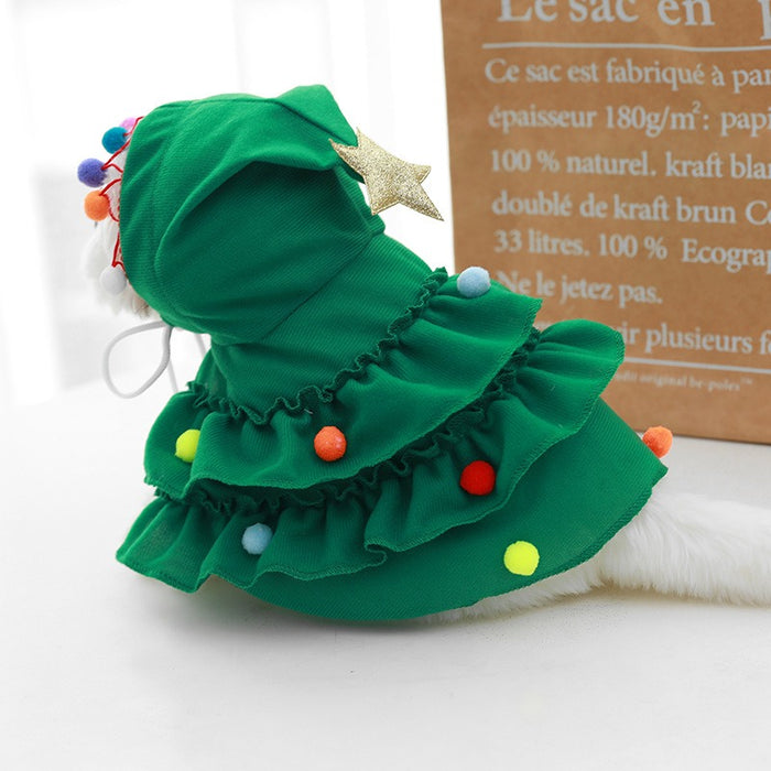 New Christmas Pet Clothes Small and Medium Kojifa Christmas Tree Dog Cloak