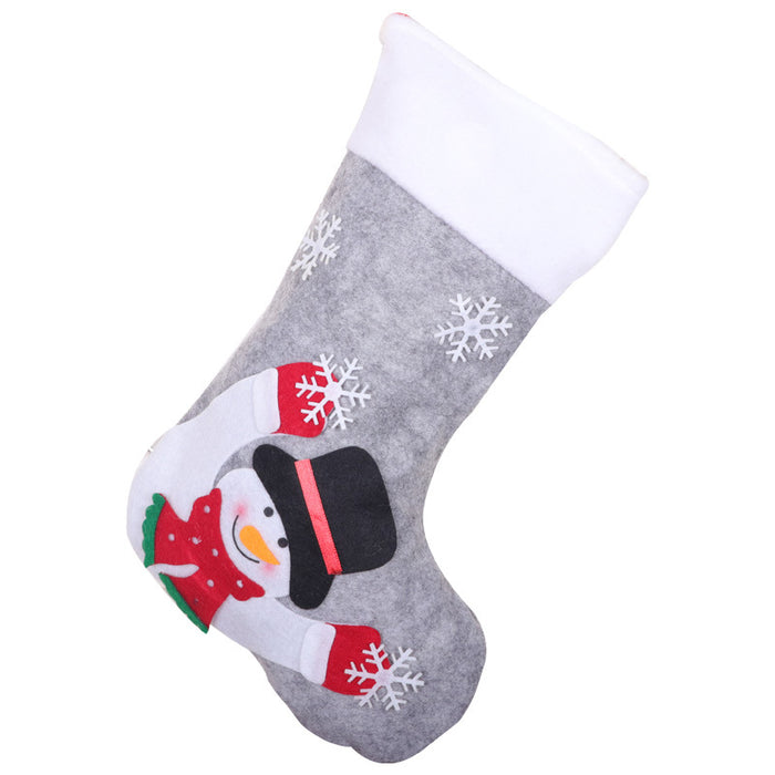 Christmas Socks Gift Bag Grey Christmas Decorative Candy Bag