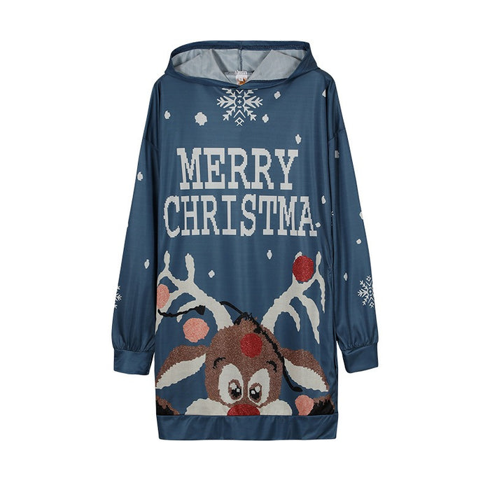 New Winter Women's Christmas Hoodie Skirt