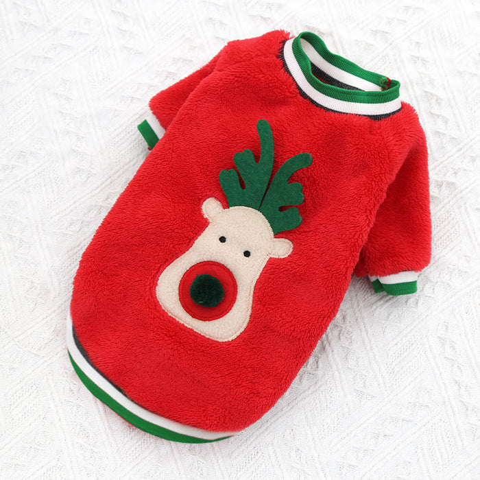 Pet Christmas Clothes Coral Down Dog Sweater