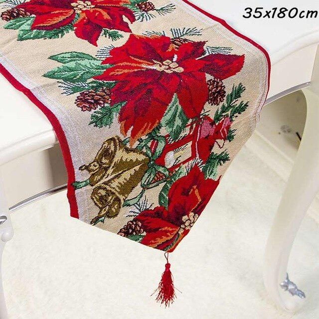 Linen Table Runner Merry Christmas Decorations for Home New Year Gift 2020 Navidad Ornaments Xmas Party Supplies