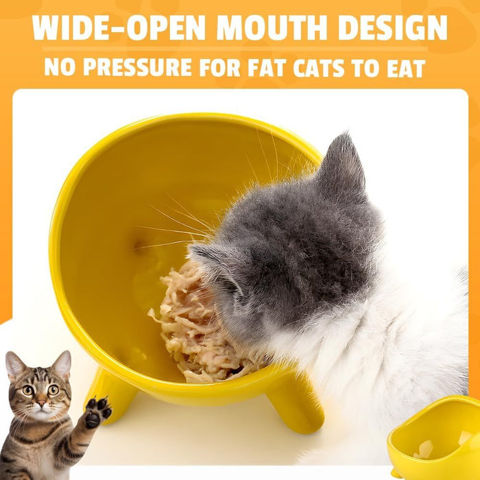 Cat Food Bowl For Cats And Small Dog  Four-Legs Ceramic Cat Food And Water Bowls