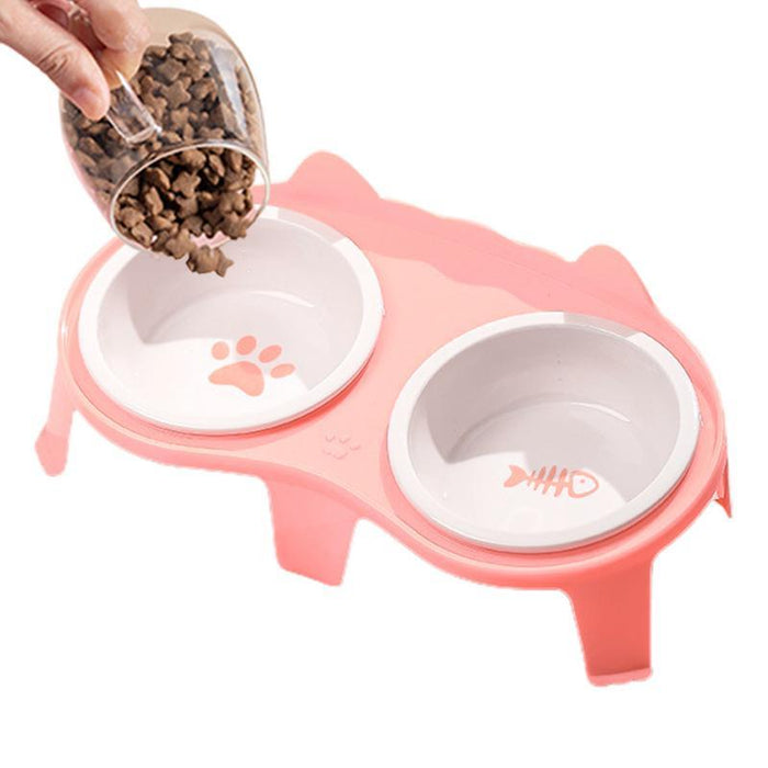 Cat Food And Water Bowl Set Ceramic Pet Bowl Set