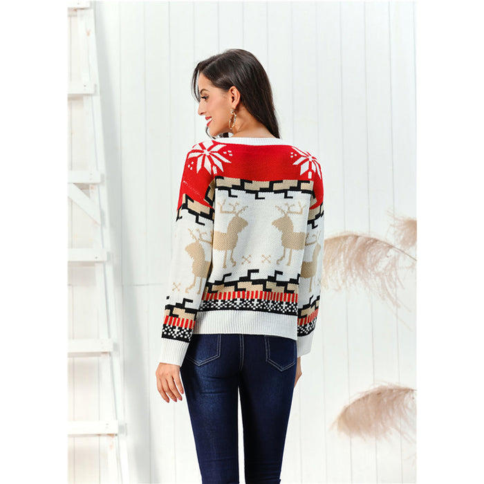 Women's Christmas Crew Neck Pullover Sweater