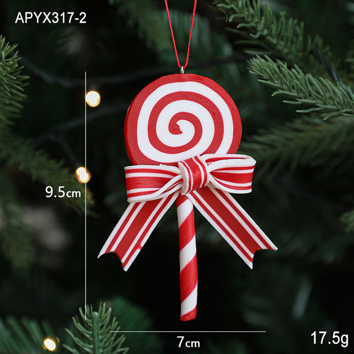 Polymer Clay Simulation Lollipop Hanging Pieces New Christmas Decoration Supplies