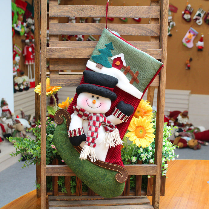 Christmas Socks Gift Bag Holiday Bag Tree Pendant Show Window Decorations 45cm