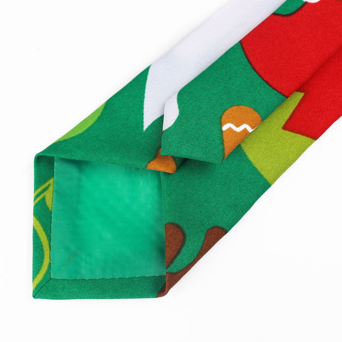 Nordic Style Cartoon Pattern Polyester Silk Print Christmas Tie