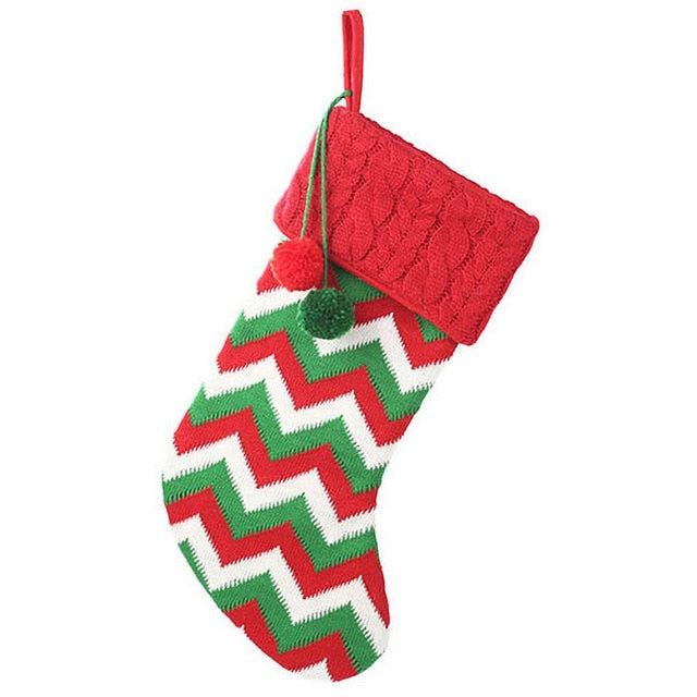 Large Christmas Stockings Gifts Cloth Santa Elk Socks Xmas Lovely Gift Bag For Children Fireplace Tree Christmas Decoration