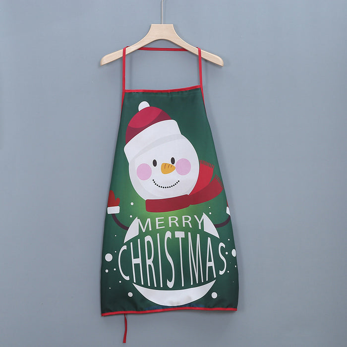 Fabric Craft Printing Old Man Christmas Apron Restaurant Bar Party Atmosphere Decorations