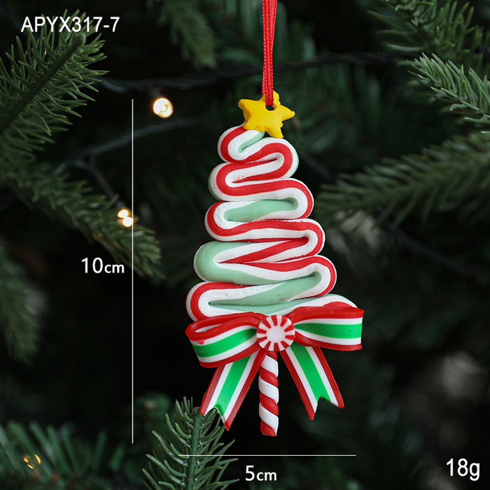 Polymer Clay Simulation Lollipop Hanging Pieces New Christmas Decoration Supplies