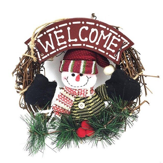 Christmas Wreath Santa Snowman Artificial Garland