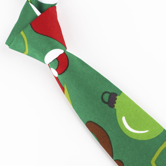 Nordic Style Cartoon Pattern Polyester Silk Print Christmas Tie