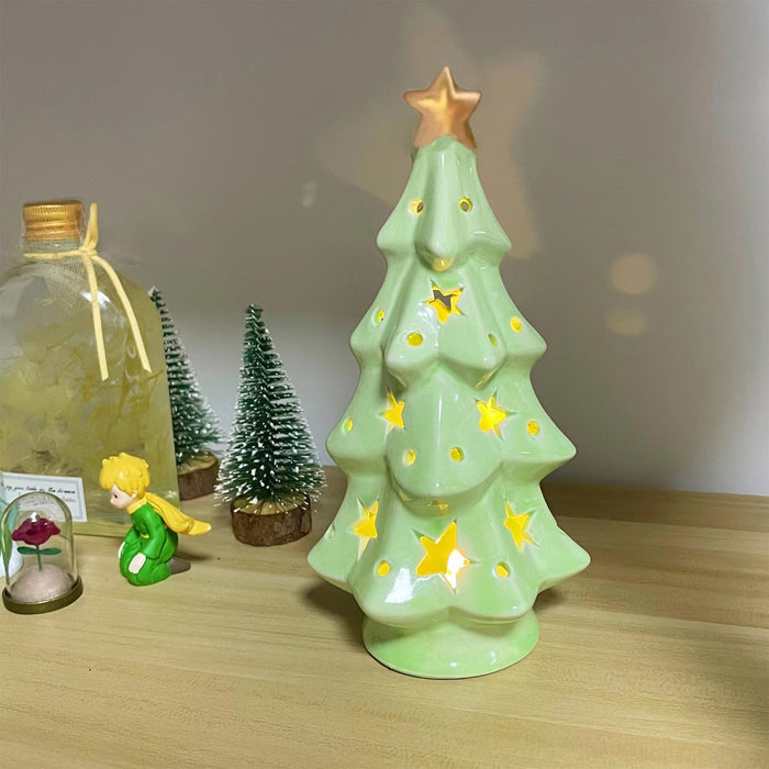 Christmas Gift Ceramic Transparent Christmas Tree Night Light