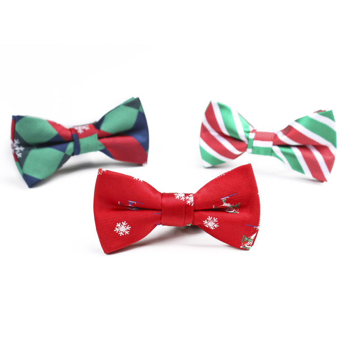 Children's Bow Tie Student Christmas Bow Tie Polyester Jacquard Christmas Gift Elastic Children's Bow Tie