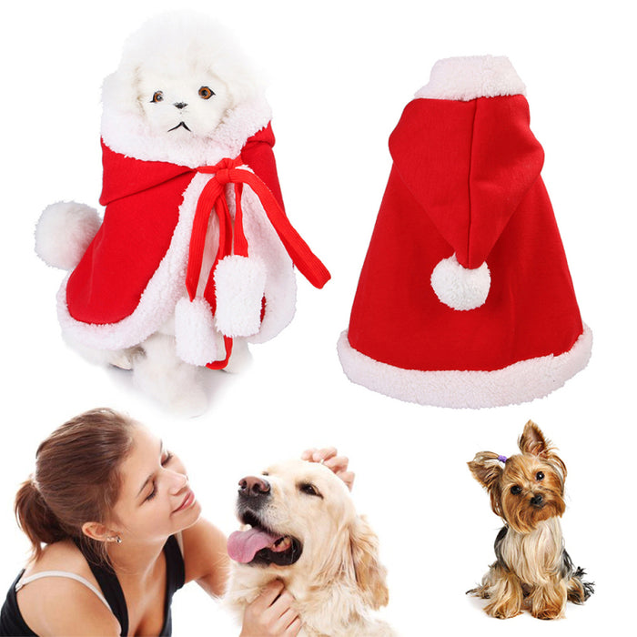 Pet Christmas Hooded Cloak Cute Cats