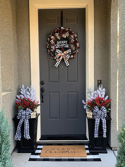 Christmas bow wreath garland