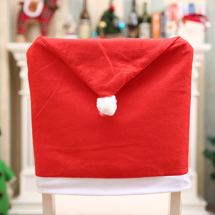 Christmas Chair Cover Tablecloth Set Non-Woven Christmas Table Back Cover Decoration Hotel Holiday Decoration