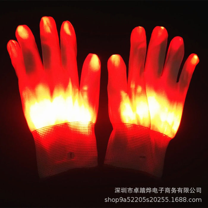 Christmas Gift Halloween Colorful Glove Rainbow Glove LED Glove Fluorescent Dance Glove