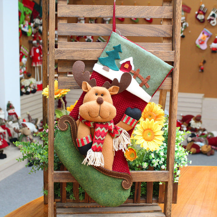 Christmas Socks Gift Bag Holiday Bag Tree Pendant Show Window Decorations 45cm