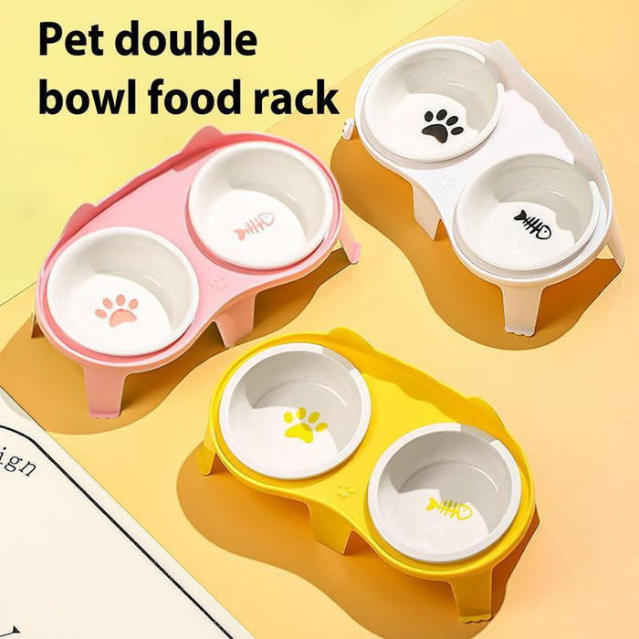 Cat Food And Water Bowl Set Ceramic Pet Bowl Set