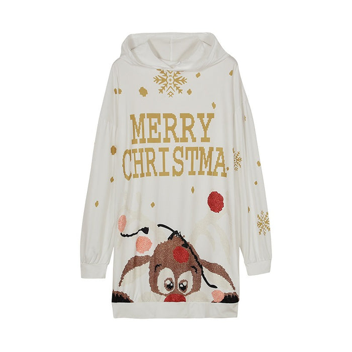 New Winter Women's Christmas Hoodie Skirt