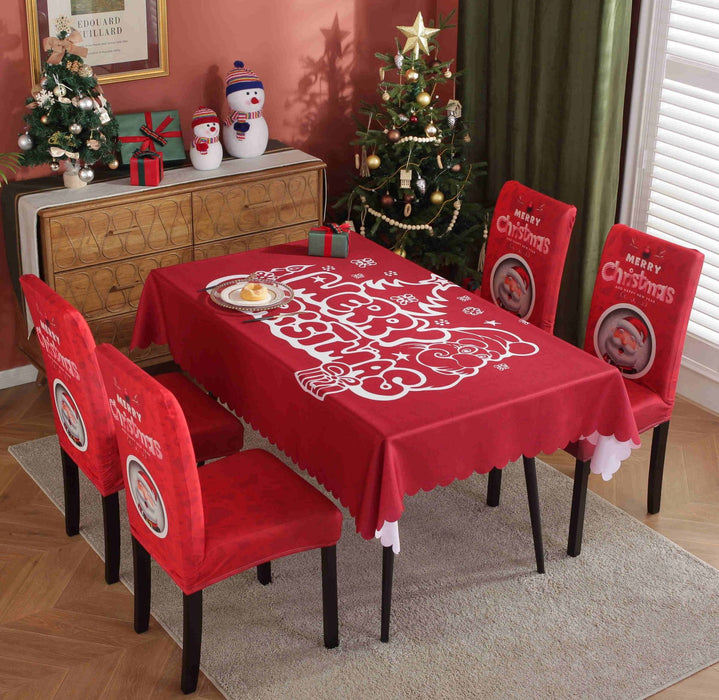 Christmas Chair Cover Digital Printed Tablecloth Chair Cover Waterproof And Oil Proof Christmas Tablecloth Christmas Chair Cover