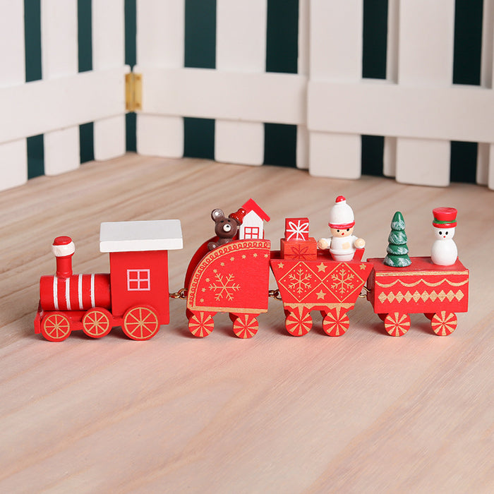 Christmas Decorations Wooden Train Presents For Children Christmas Presents Window Display