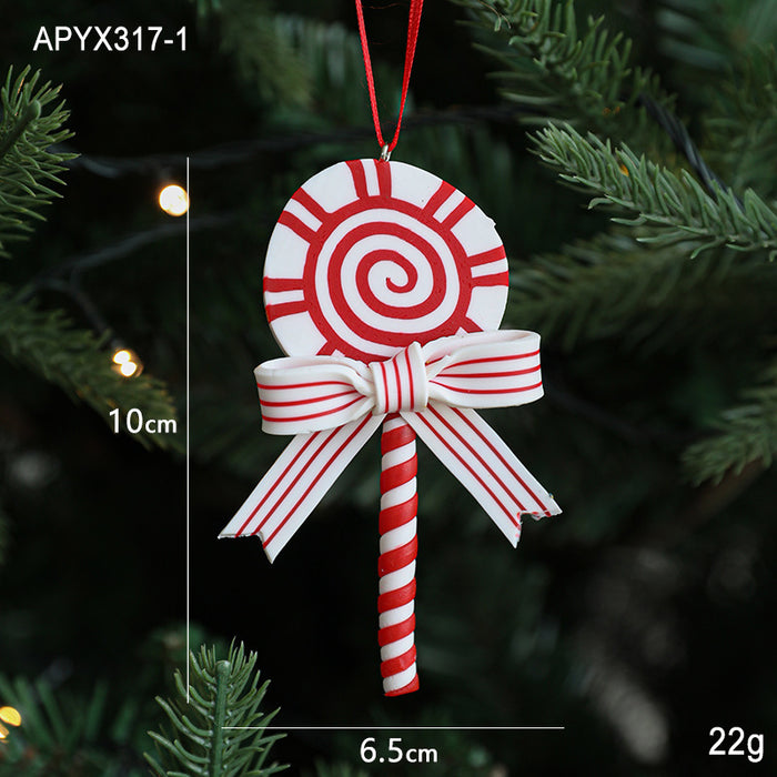 Polymer Clay Simulation Lollipop Hanging Pieces New Christmas Decoration Supplies