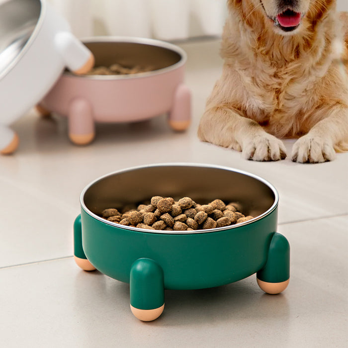 Non-slip Stainless Steel Bowl Food Anti-overturn For Pets Not Black High Foot