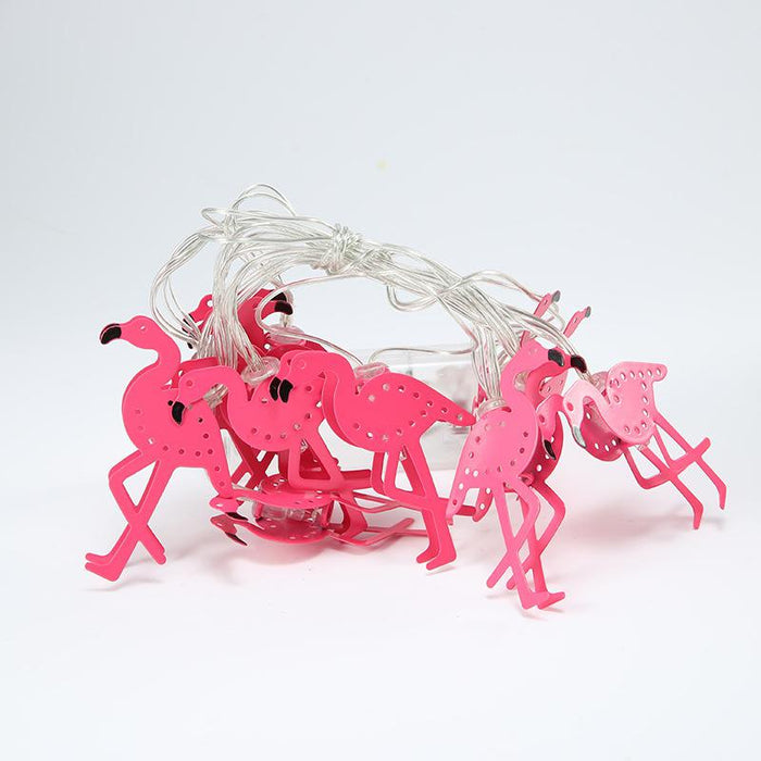 Hobby Lane Pink Iron Flamingos Shape Battery Powered