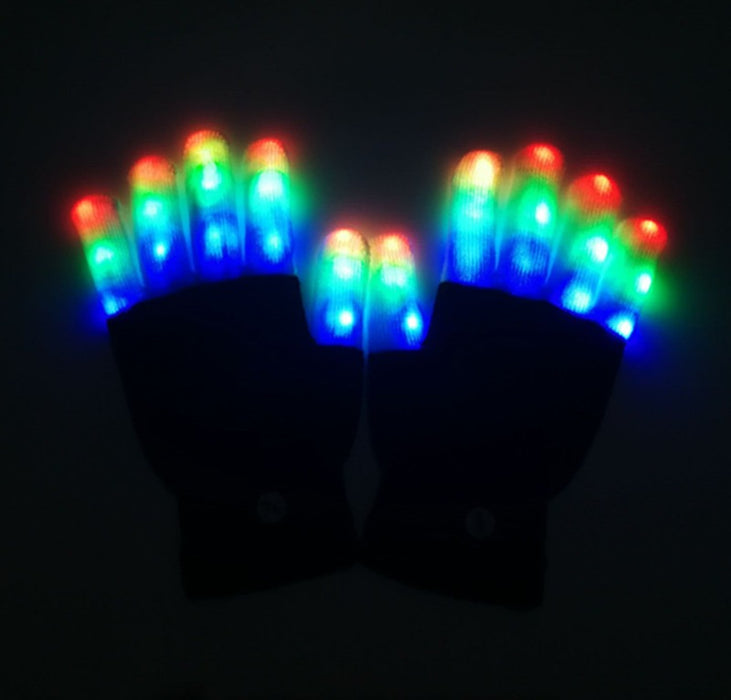 Christmas Gift Halloween Colorful Glove Rainbow Glove LED Glove Fluorescent Dance Glove