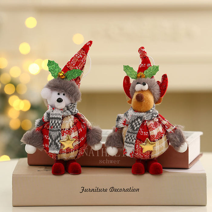 Christmas Small Pendant Decorative Foam Fabric Standing Doll