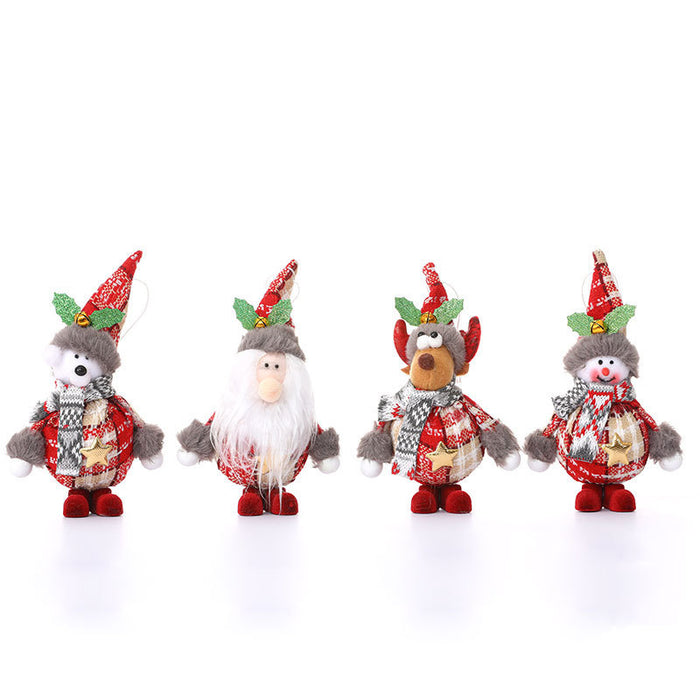 Christmas Small Pendant Decorative Foam Fabric Standing Doll