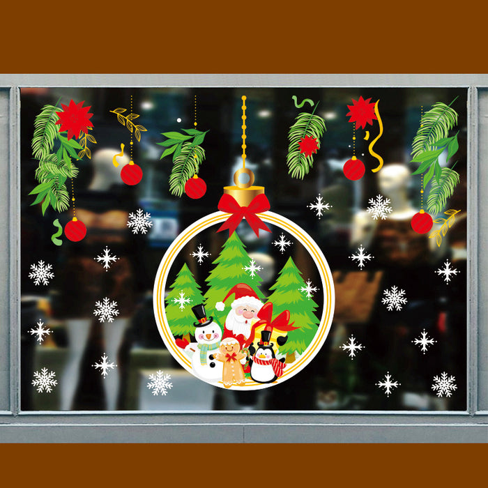 Christmas decorations window glass paste atmosphere Christmas static stickers Christmas decorations Christmas window stickers