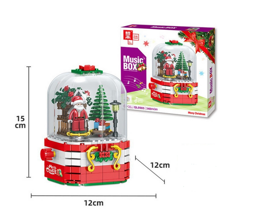 Christmas Building Music Box Christmas Tree Rotating Light